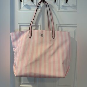 Pink Striped Tote Bag